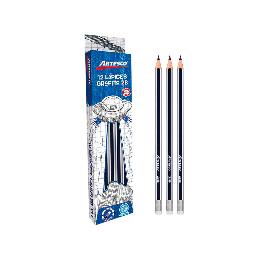 Artesco Lápiz Hexagonal 2B Caja 12 unid