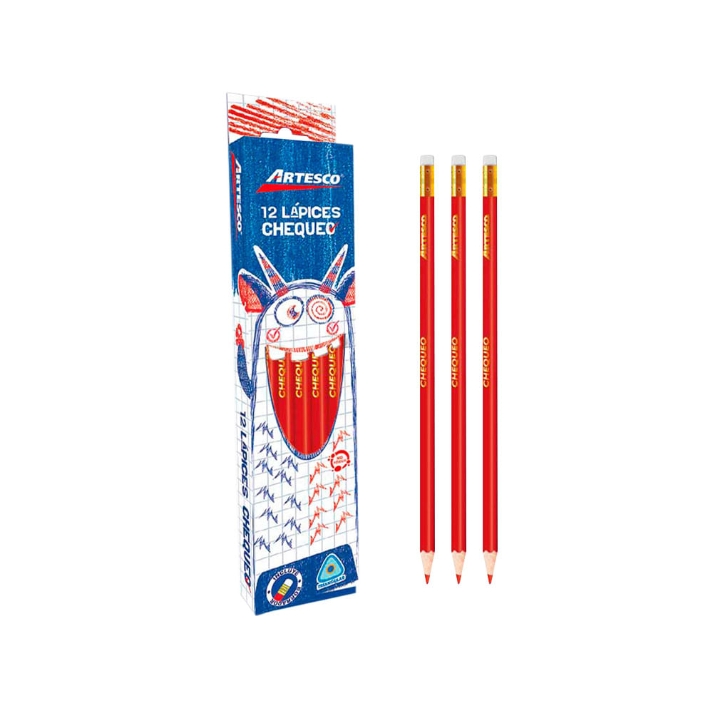 Artesco Lápiz Triangular de Chequeo Caja 12 unid
