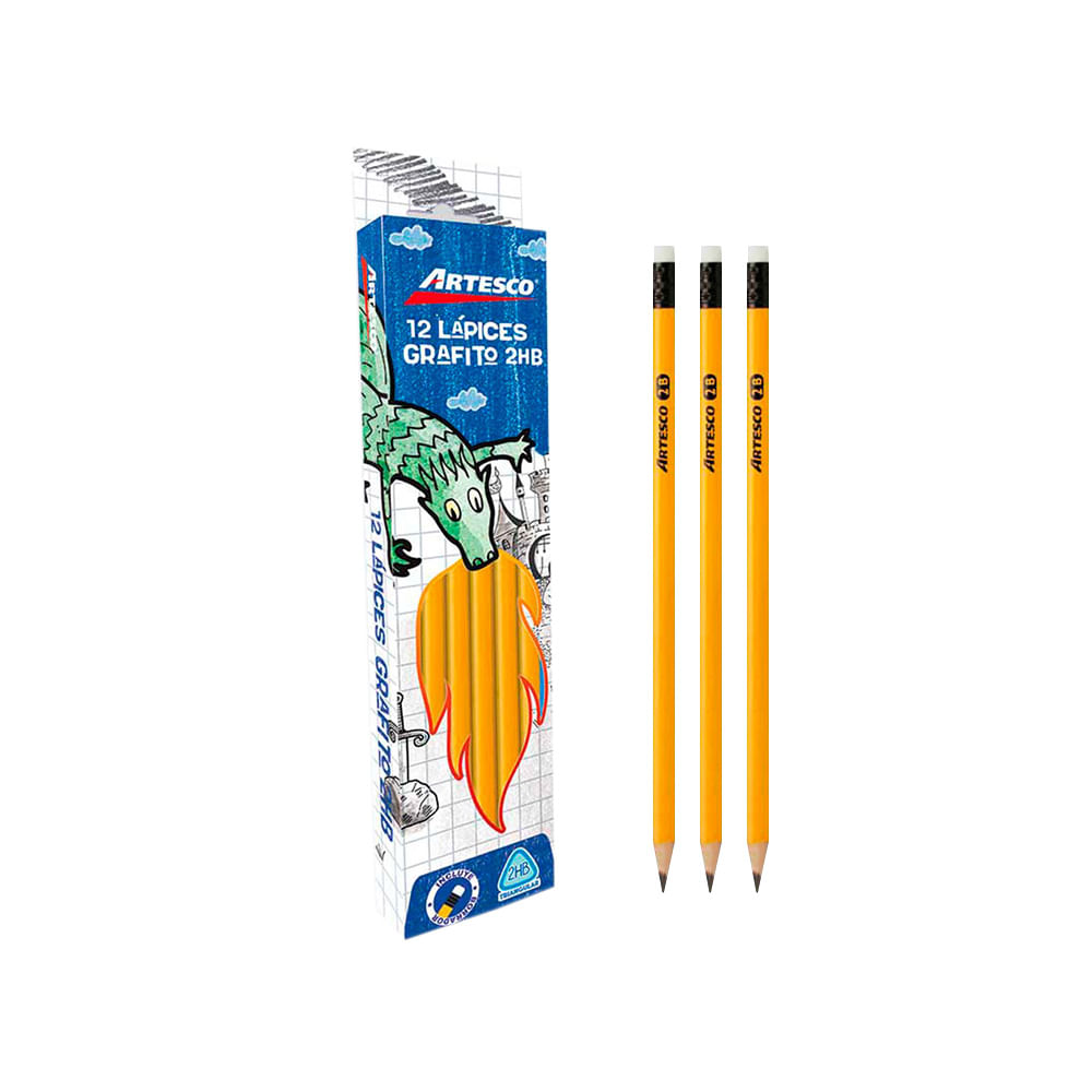 Artesco Lápiz Triangular Amarillo 2HB Caja 12 unid