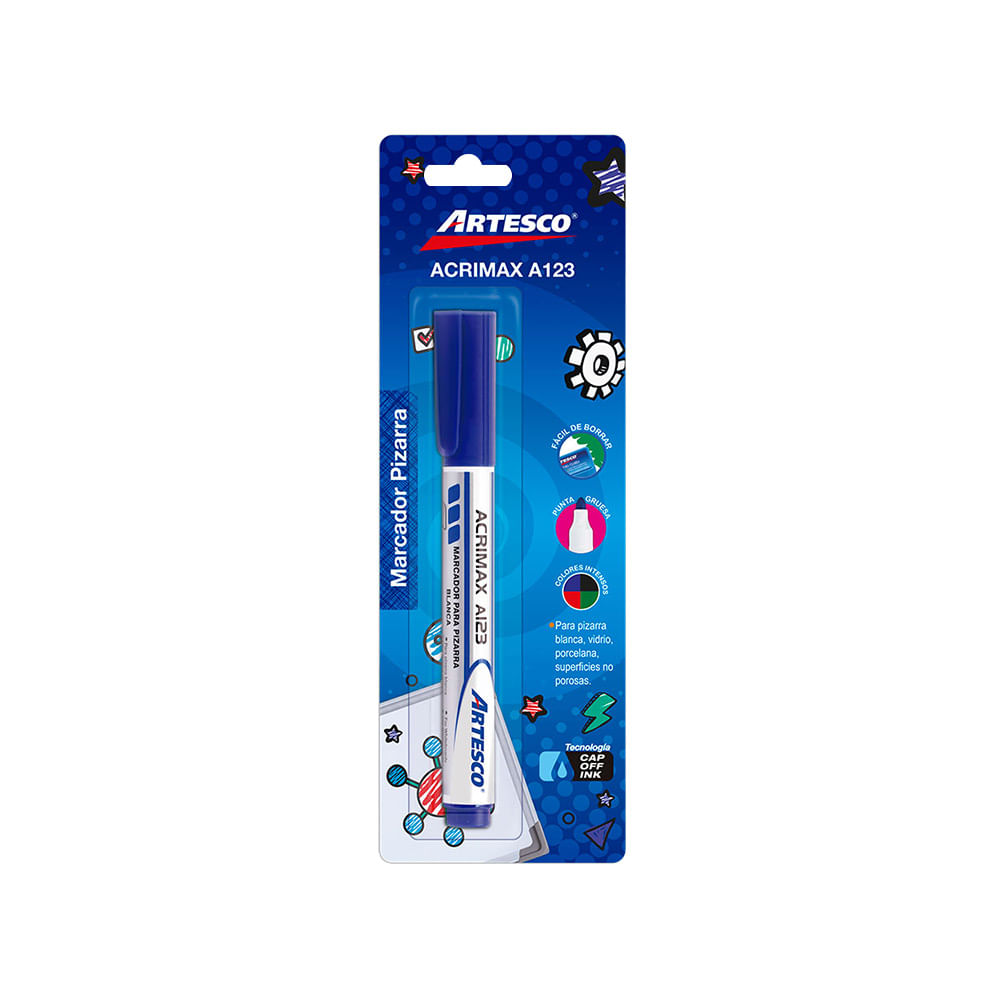 Artesco Plumón para Pizarra Acrimax A123 Azul
