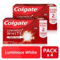 Pack x 2 Crema Dental Colgate Luminous White 4 Unidades de 75 ml c/u
