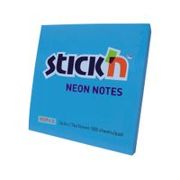 Stick'n Notas Adhesivas Neón Celeste Pack 100 unid