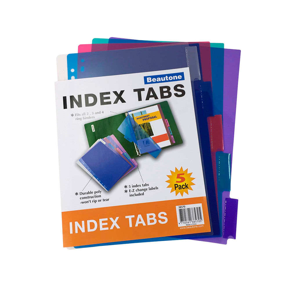 Beautone Separador Index Tabs A4 Pack 5 unid