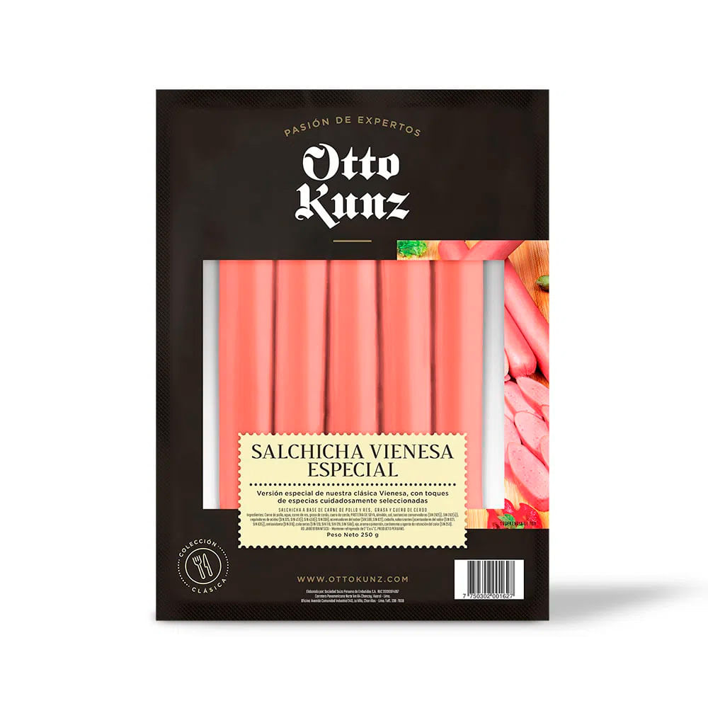 Salchicha Vienesa Especial Otto Kunz Paquete 250 g