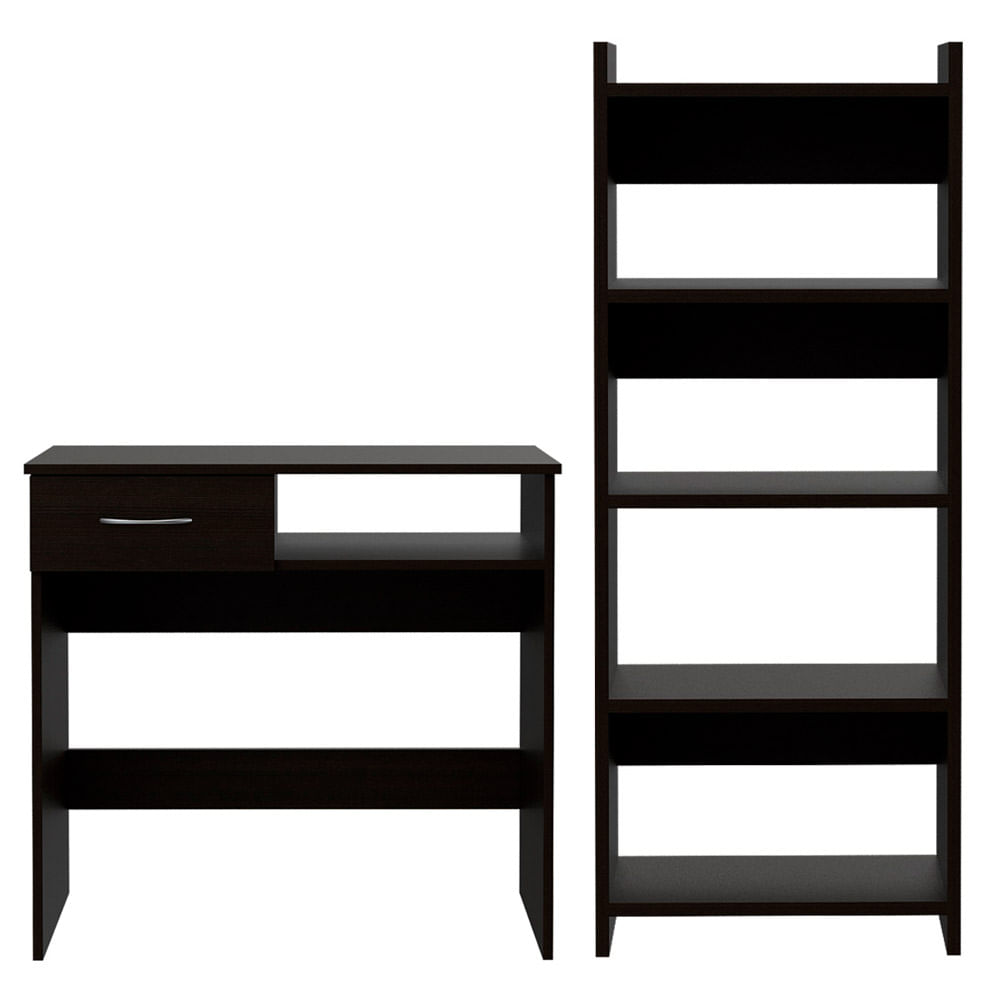 TuHome Escritorio + Estante Office 11 Wengue