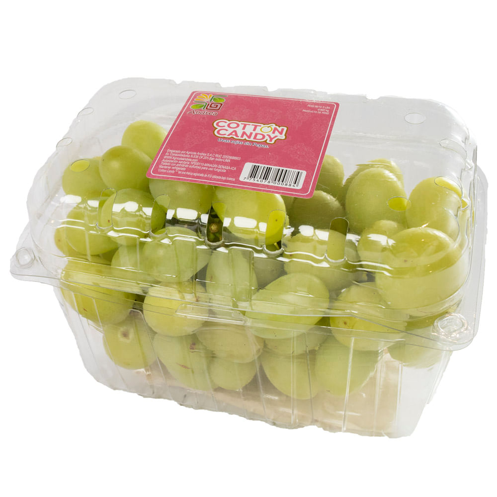 Uvas Verdes Sin Pepa Cotton Candy Caja 2 LB