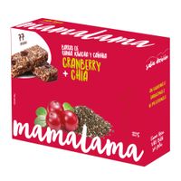 Barra de Quinua, Kiwicha y Cañihua Con Cranberry + Chia Mamalama Caja 5 Unidades