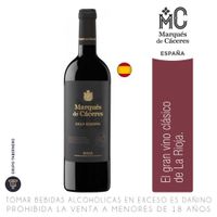 Vino Tinto Tempranillo Gran Reserva Marqués de Cáceres Botella 750ml