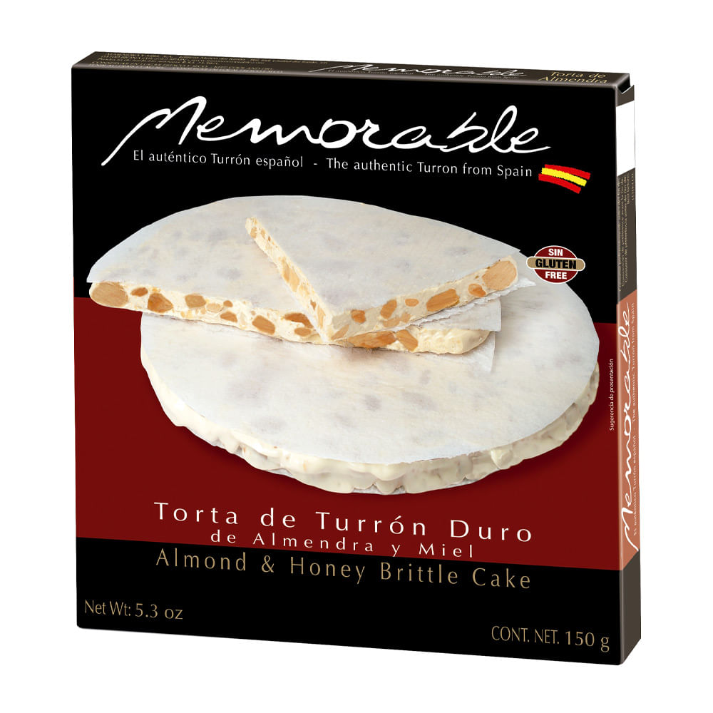 Torta de Turrón Duro de Almendra y Miel Sin Gluten Memorable Caja 150 g