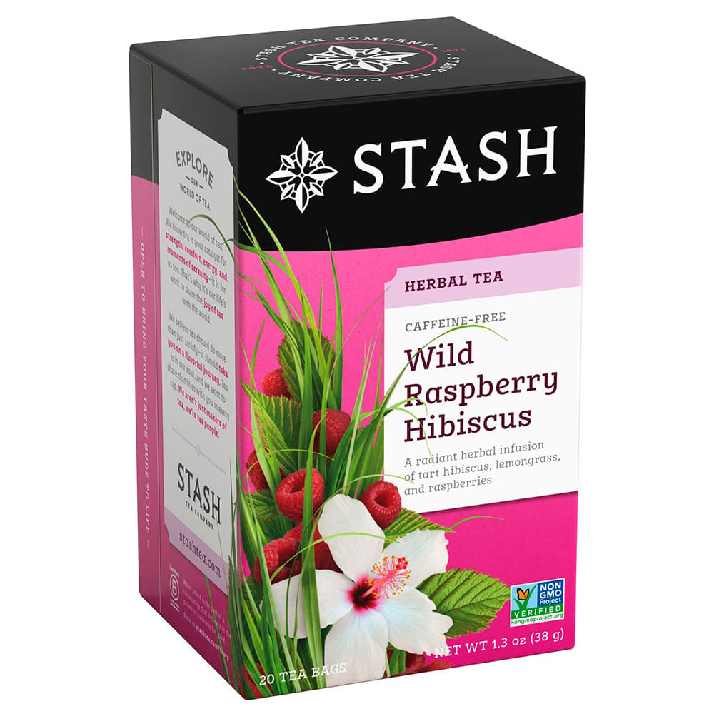Herbal Tea Stash Wild Raspberry Hibiscus 20 Sobres
