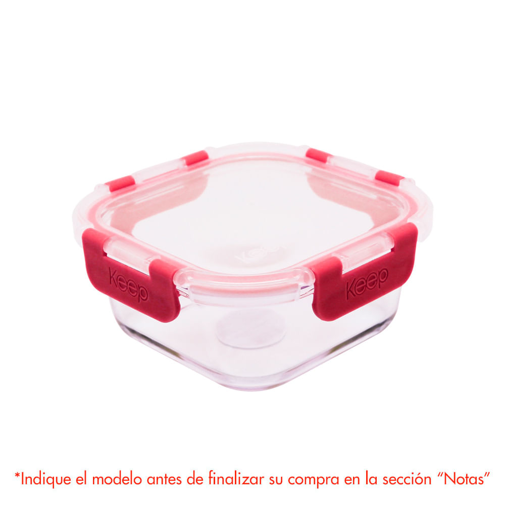 Keep Tapper Hermético Cuadrado de Vidrio 520 ml Surtido