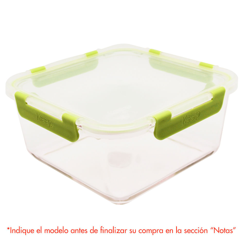 Keep Tapper Hermético Cuadrado de Vidrio 2.2 Lt Surtido