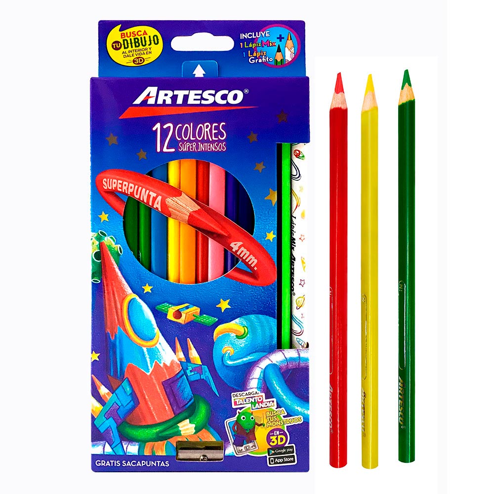 Artesco Colores Triangulares Súper Intensos Caja 12 unid