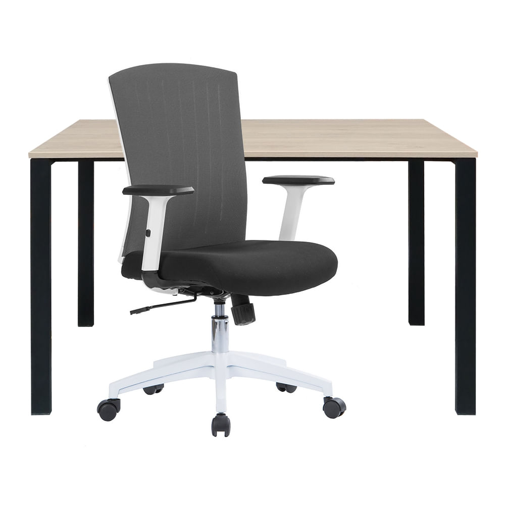 Escritorio Krona 90x50cm Rovere/Natural + Silla Giratoria Work Lux