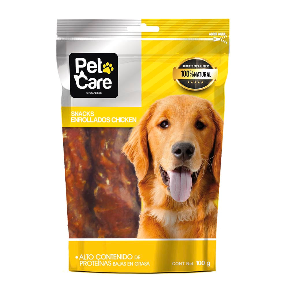 Pet Care Snacks para Perros Enrrollados de Pollo Doypack 100 g