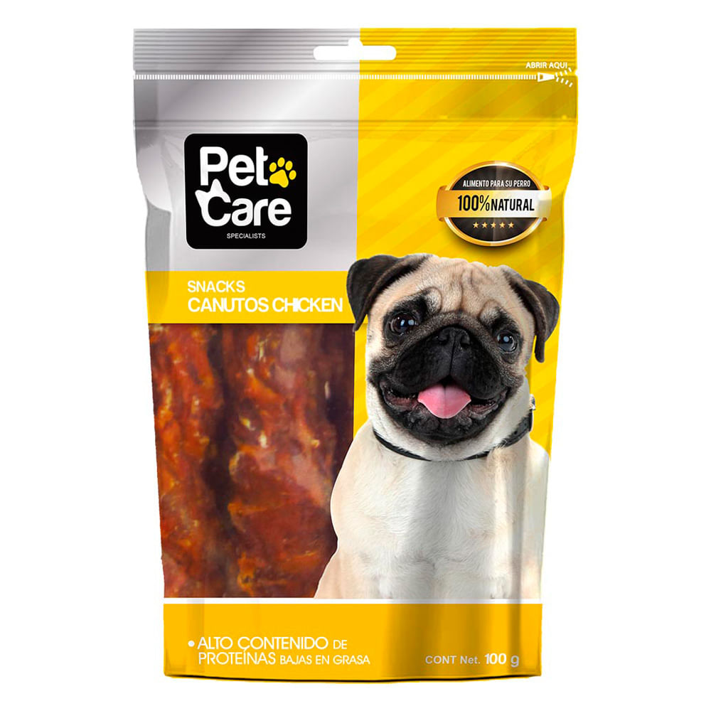 Pet Care Snacks para Perros Canutos de Pollo Doypack 100 g