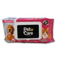 Pet Care Toallitas Húmedas para Mascotas Aroma Fresa Paquete 50 unid