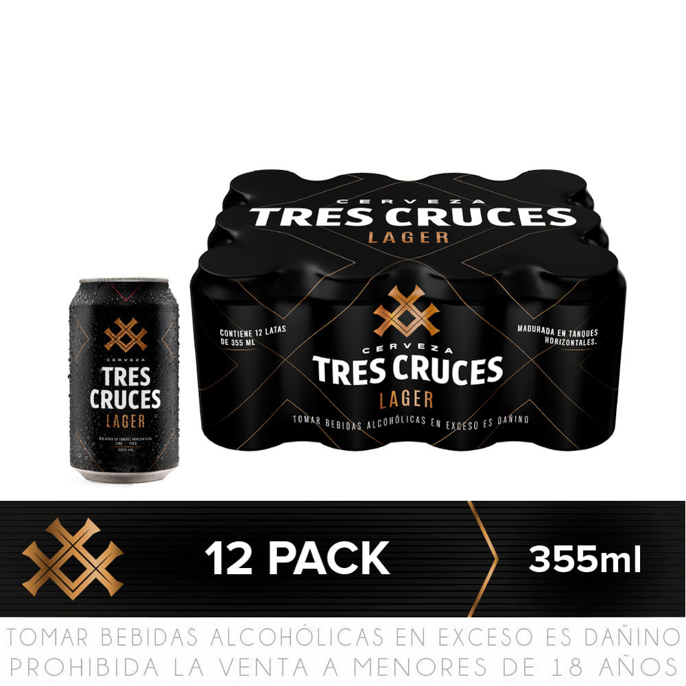 Twelvepack Cerveza Tres Cruces Lata 355ml