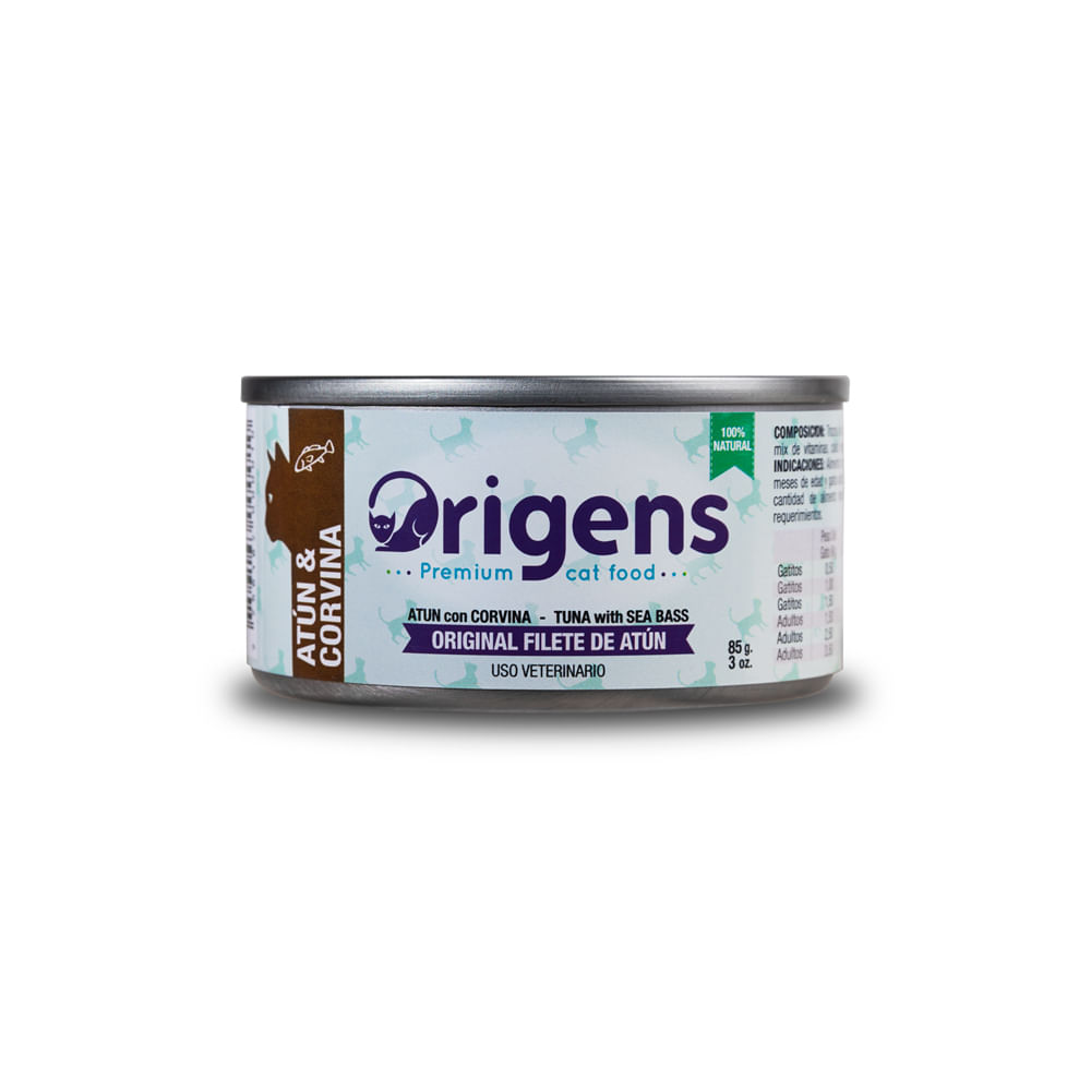 Origens Comida para Gatos Filete de Atún con Corvina Lata 85 g