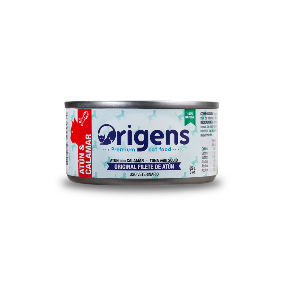Origens Comida para Gatos Filete de Atún con Calamar Lata 85 g