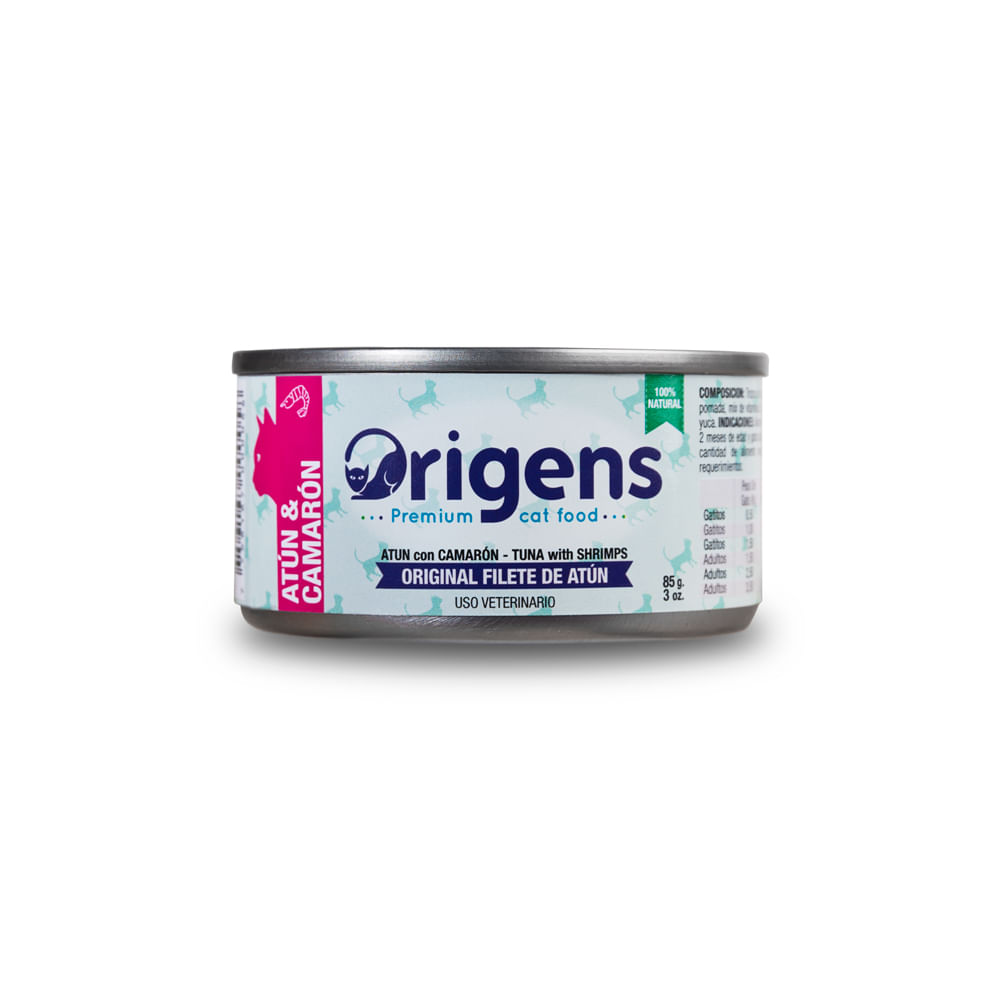 Origens Comida para Gatos Filete de Atún con Camarón Lata 85 g