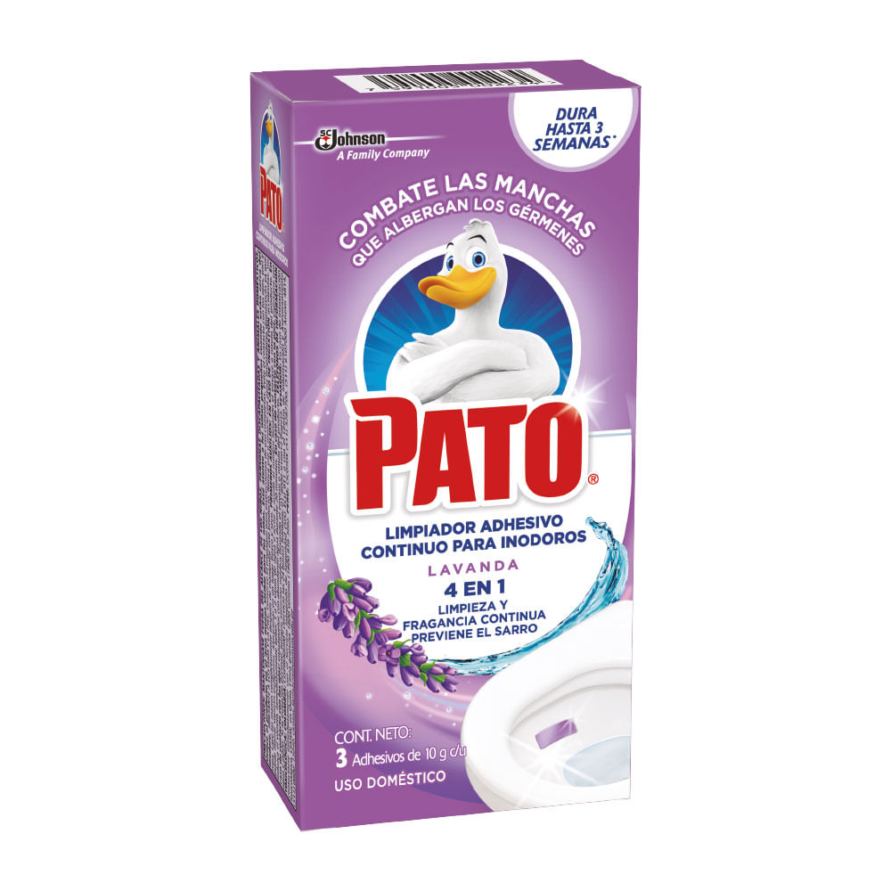Limpiador Pato Inodoro Pastilla Adhesiva Lavanda 30g