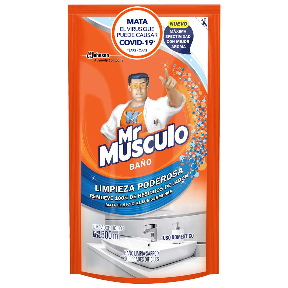 Limpiador Mr Músculo Líquido para Baños Repuesto 500ml