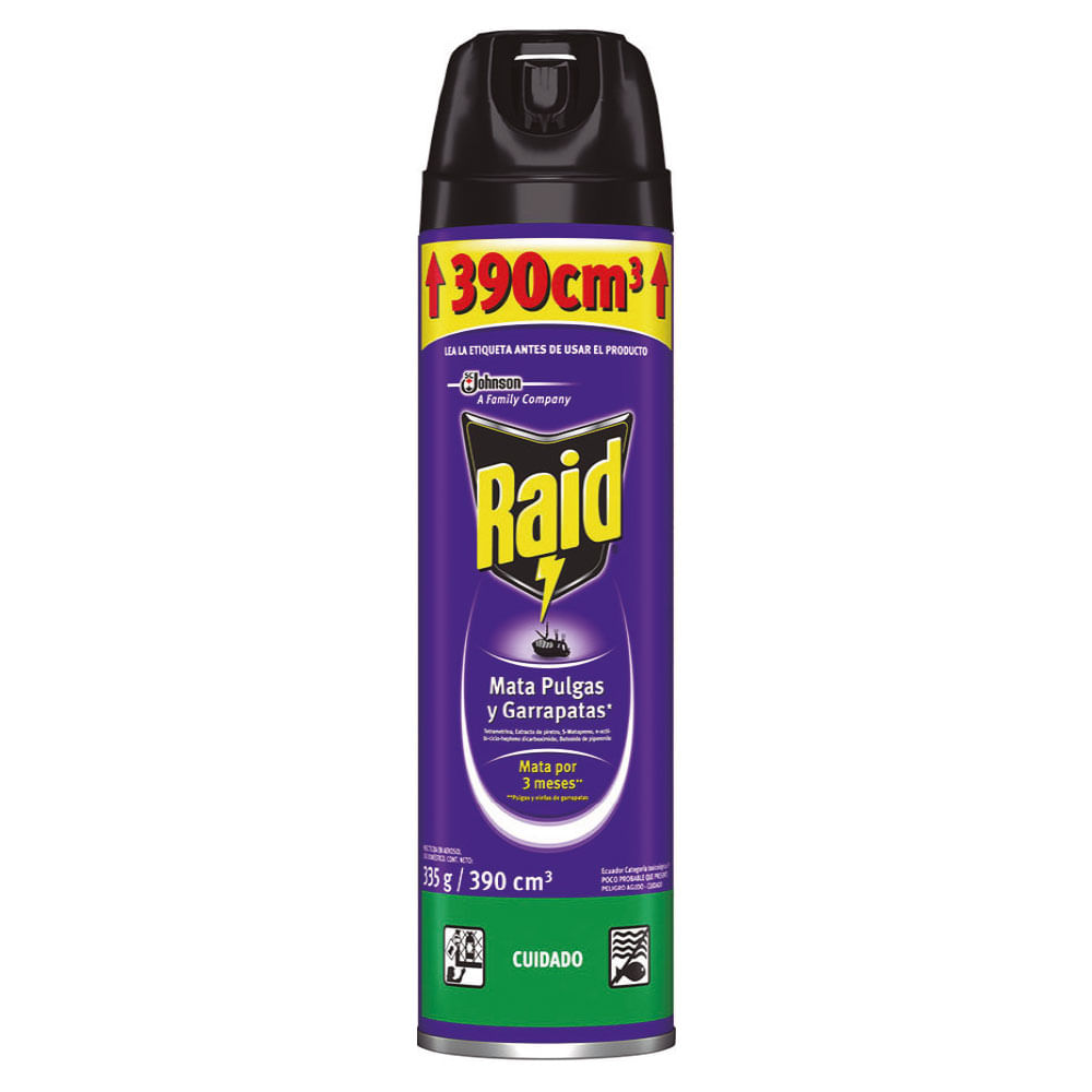 Insecticida en Aerosol Raid Mata Pulgas y Garraptas Fórmula Especializada 400 ml