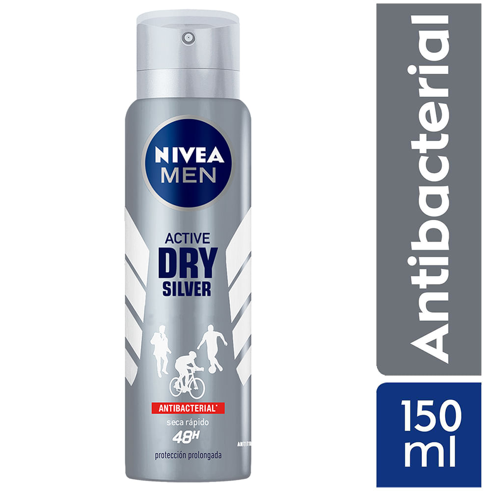 Antitranspirante Aerosol Nivea Men Active Dry Silver 150ml