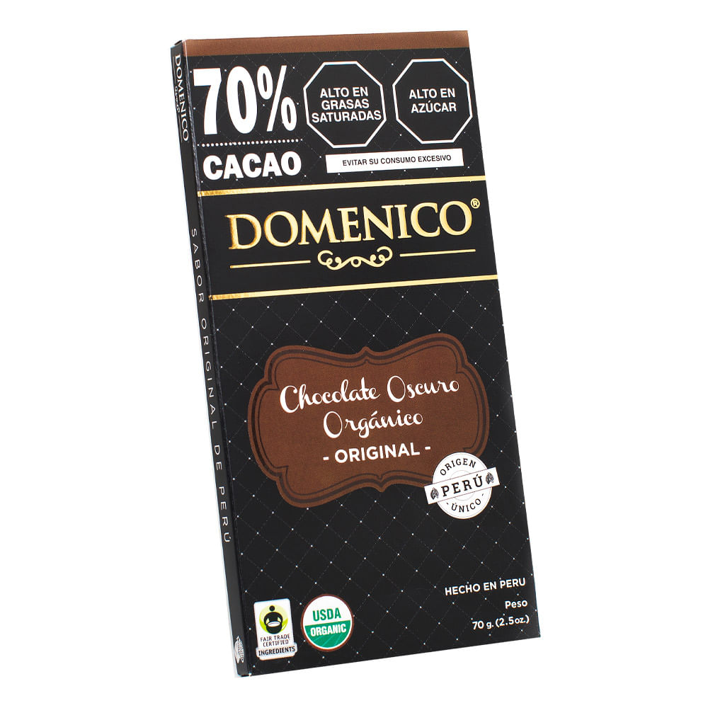 Chocolate Oscuro 70% Cacao Domenico Tableta 70 g