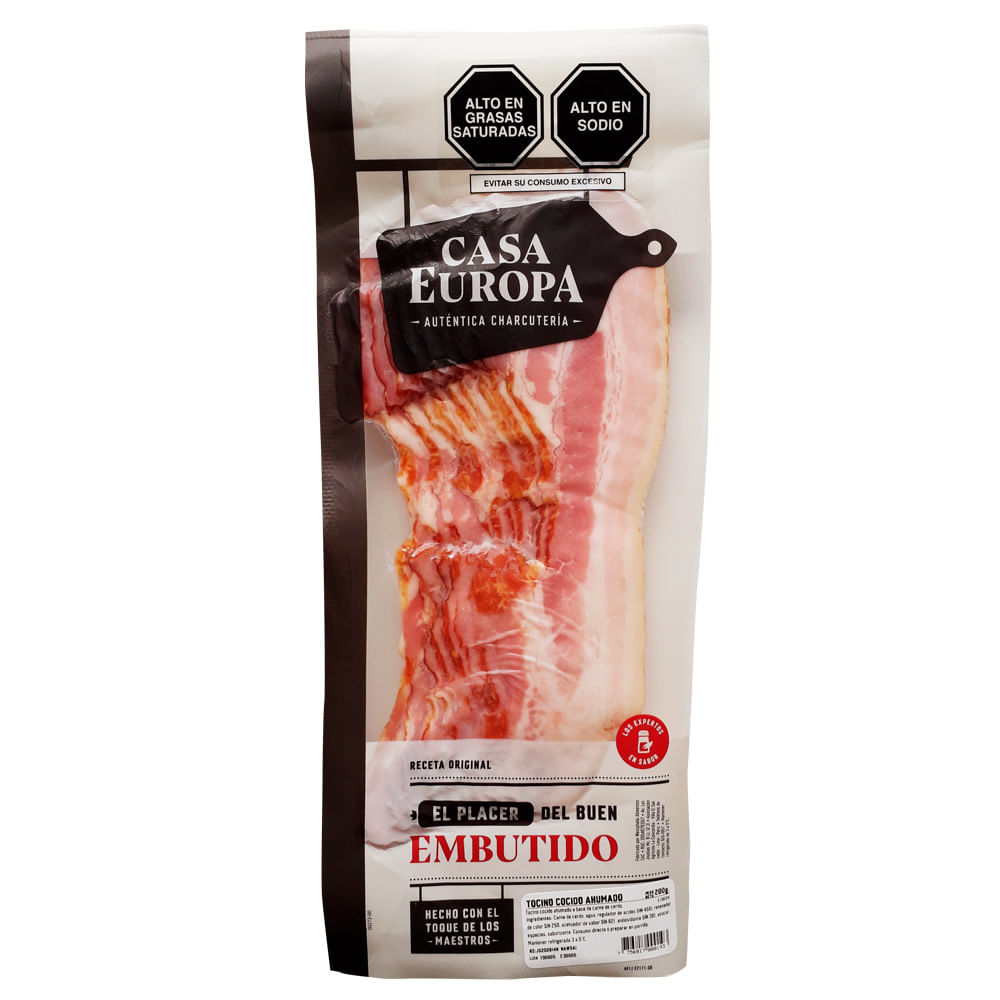 Tocino cocido Ahumado Casa Europa paquete 200 g