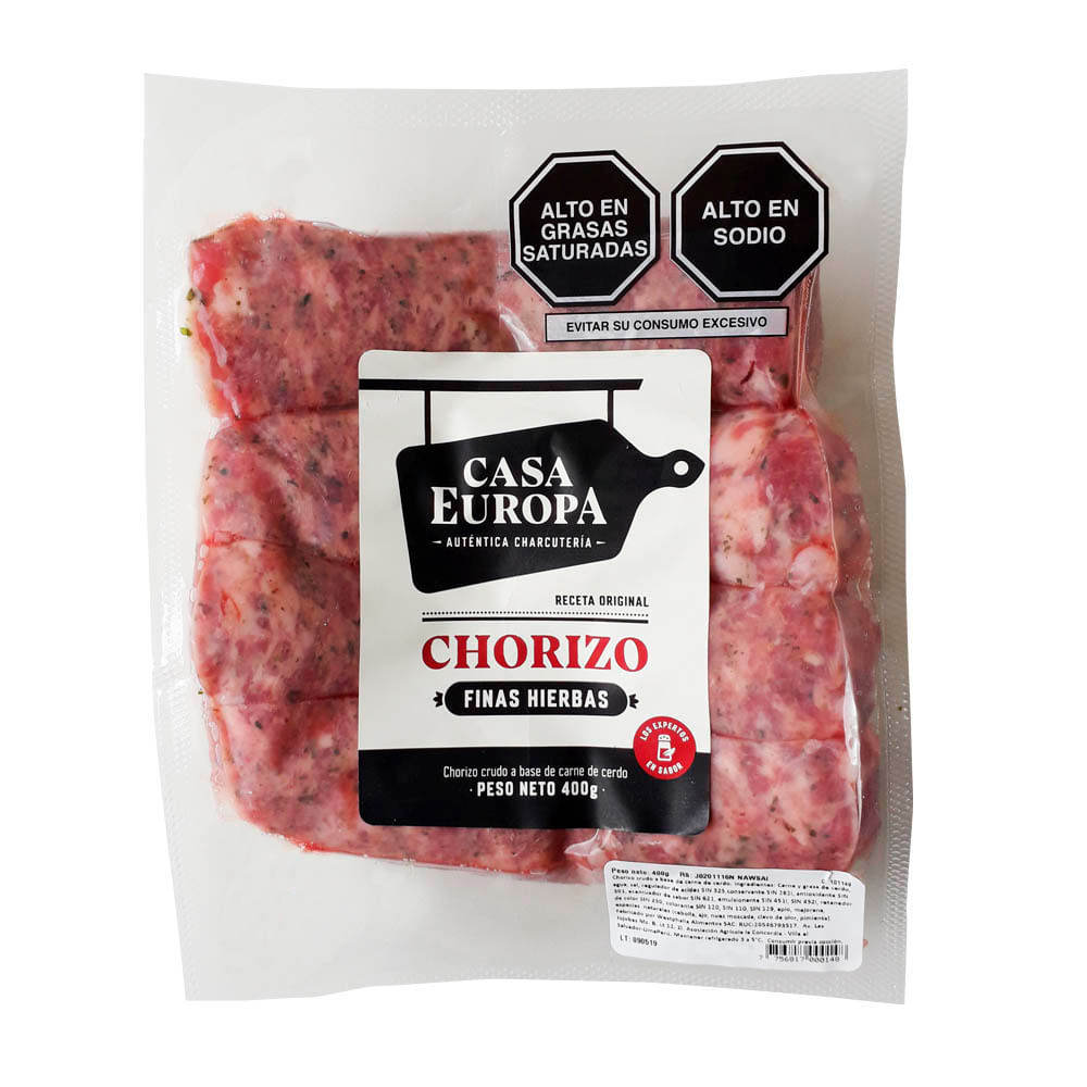 Chorizo Finas Hierbas Casa Europa Paquete 400 g