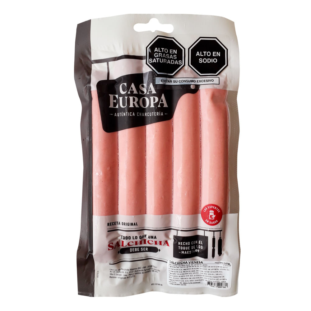 Salchicha Vienesa Casa Europa Paquete 500 g