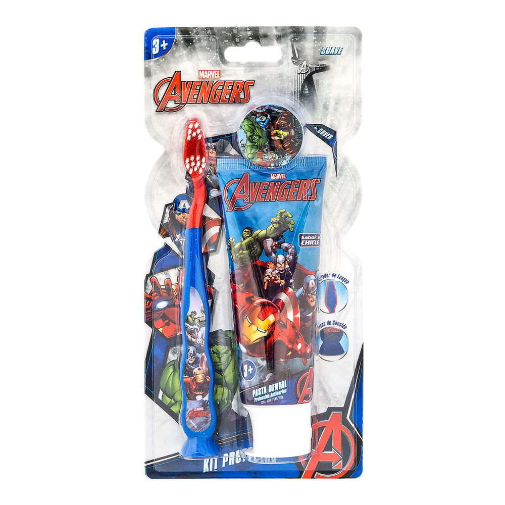 Cepillo de Dental Infantil Suave Avengers Tuinies + Pasta Dental
