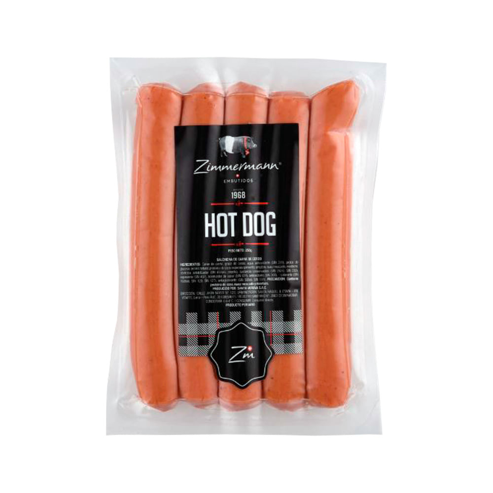 Hot Dog Zimmermann Paquete 250 g