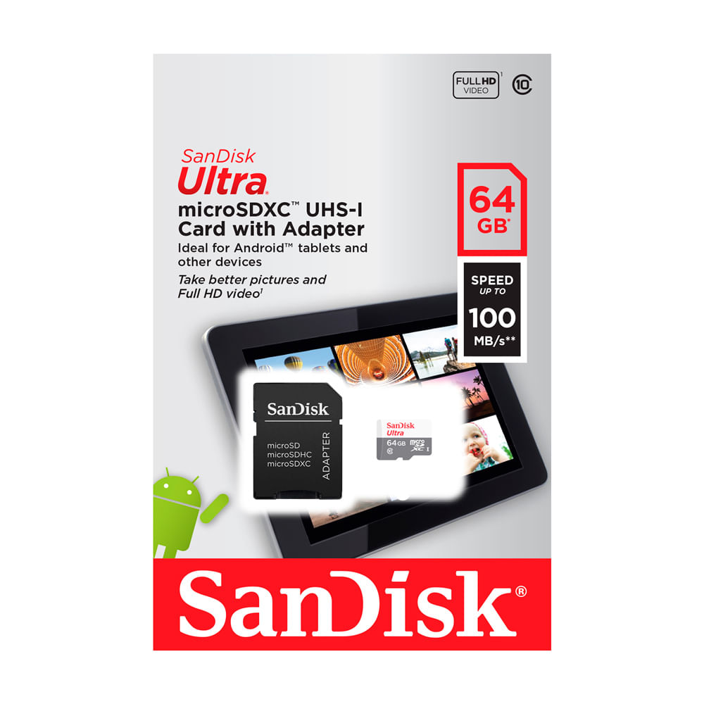 Sandisk Ultra MicroSDHC 64GB + Adaptador