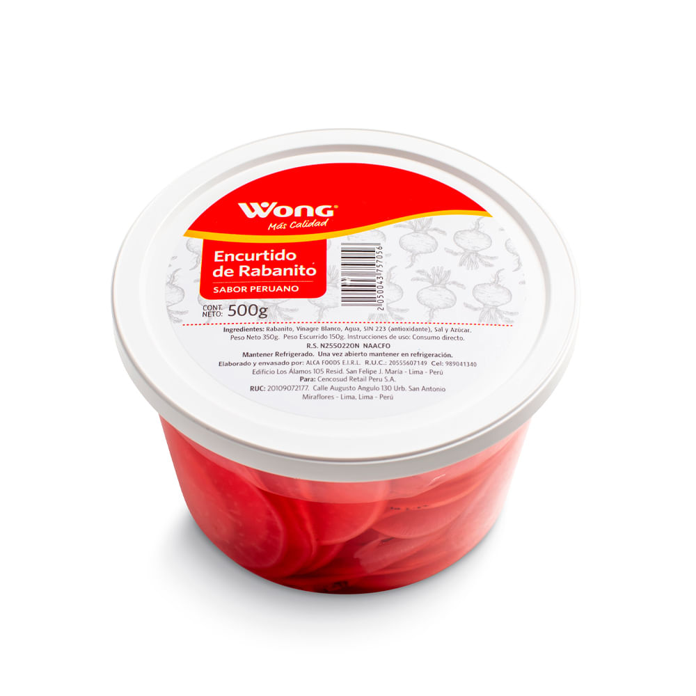 Encurtido de Rabanito Wong 500g