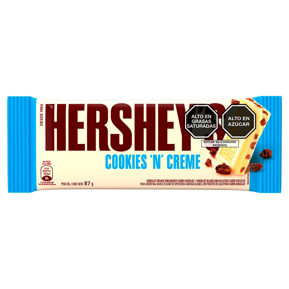Chocolate Blanco con Galletas Hershey's Cookies 'n Cream Tableta 87 g