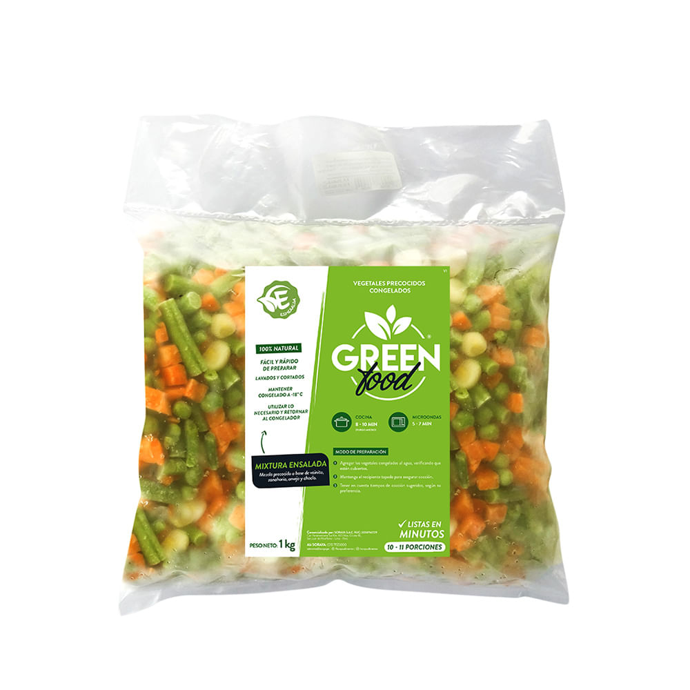 Ensalada Mixta Congelada GREEN FOOD Bolsa 1kg