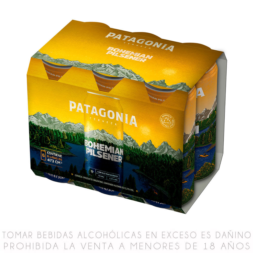 Cerveza Bohemian Pilsener Patagonia Lata 473 Ml Pack 6 Unid Wong