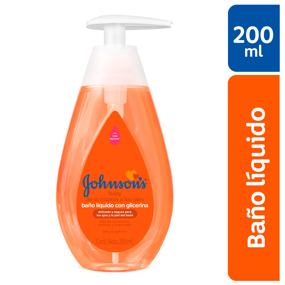 Jabón Líquido De la Cabeza a los Pies Johnson's Baby Frasco 200ml