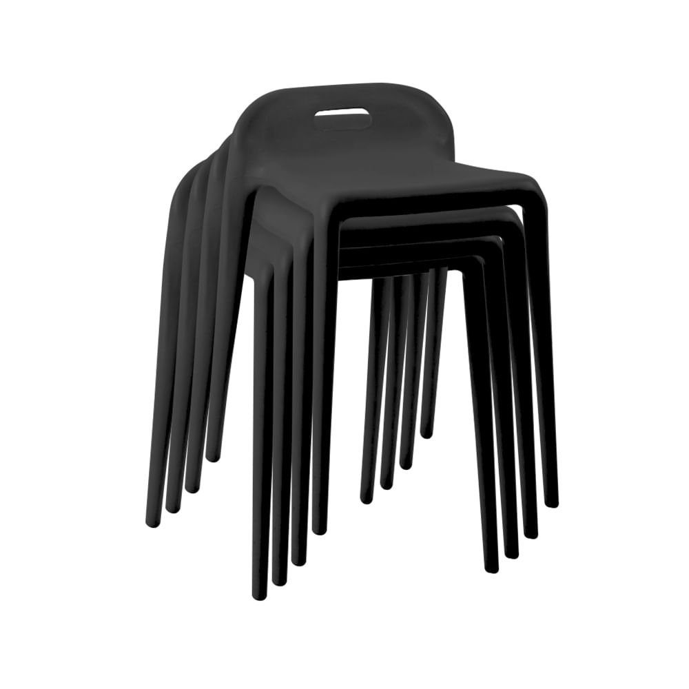 Ziyaz Banco Fijo Caris 4 unid Negro