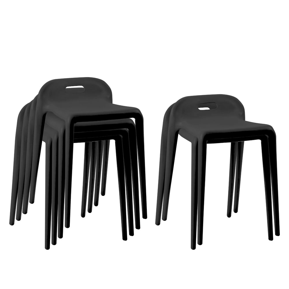 Ziyaz Banco Fijo Caris 6 unid Negro