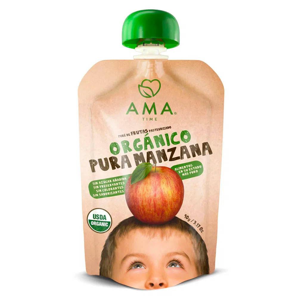 Puré de Frutas Orgánico Manzana AMA Pouch 90 g