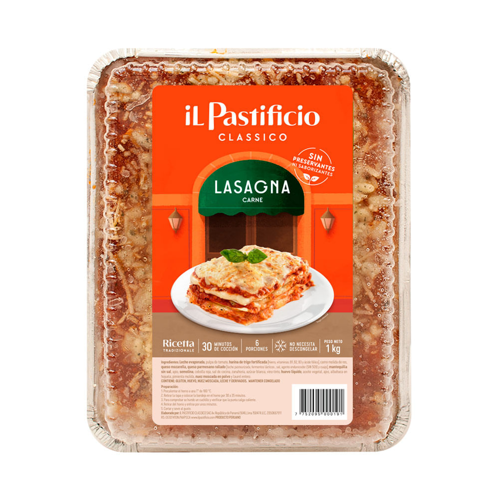Lasagna de Carne Il Pastificio Caja 1 Kg
