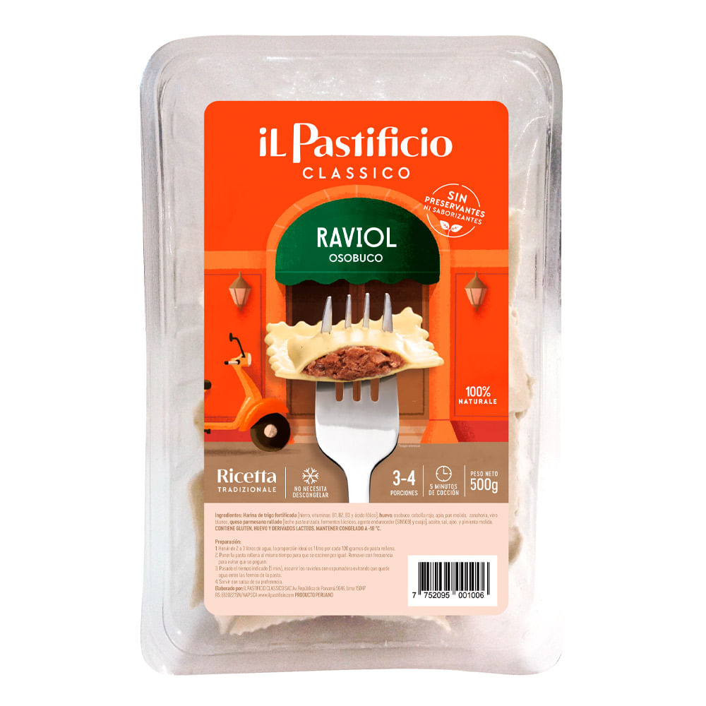 Raviol relleno de Osobuco Il Pastificio Caja 500 g