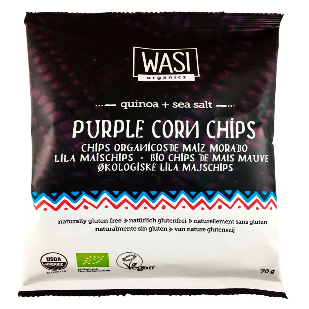 Chips de Maíz Morado Orgánicos Wasi Bolsa 75 g