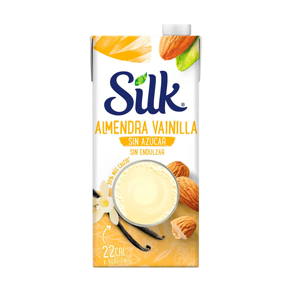 Bebida de Almendras Sabor Vainilla Sin Azúcar Silk Caja 946 ml