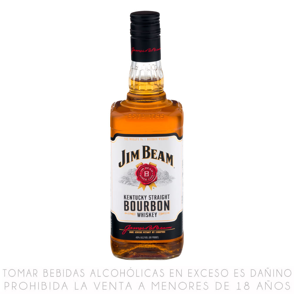 Bourbon Whiskey Single Malt White Jim Beam Botella 750 ml