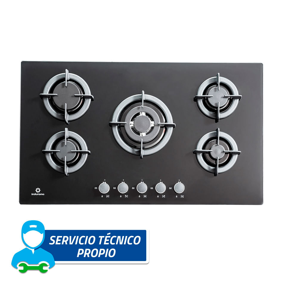 Cocina Encimera Indurama EGI-905VDNEG 5 Quemadores
